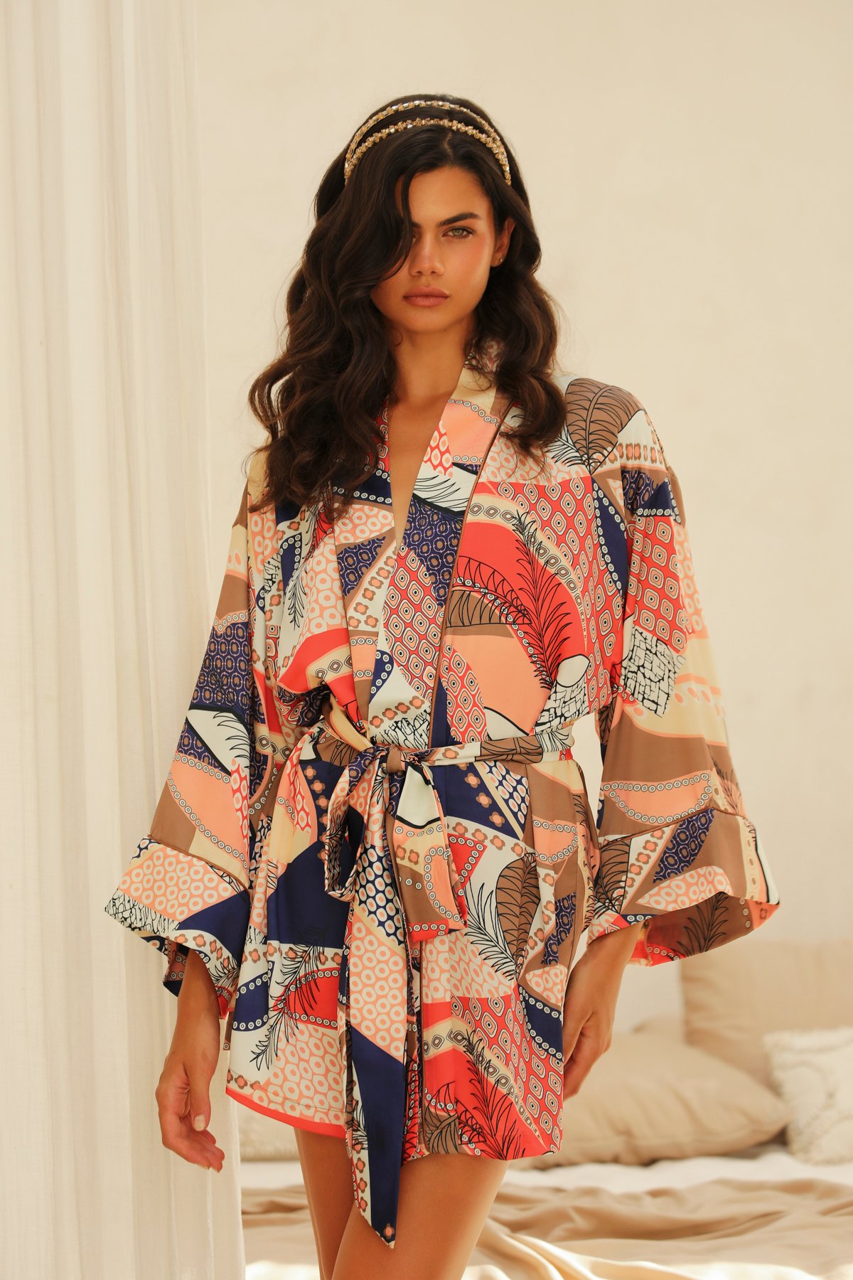 Minuit Kısa Kimono Sabahlık