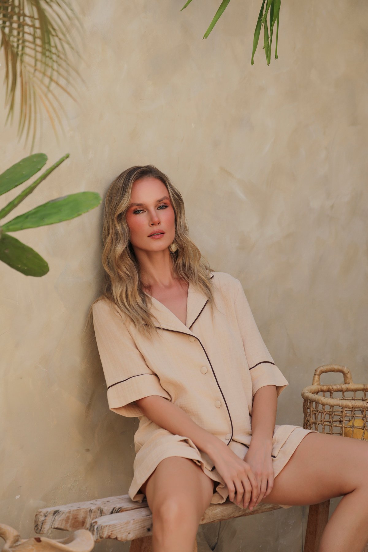 Helen Creme Şort Takım