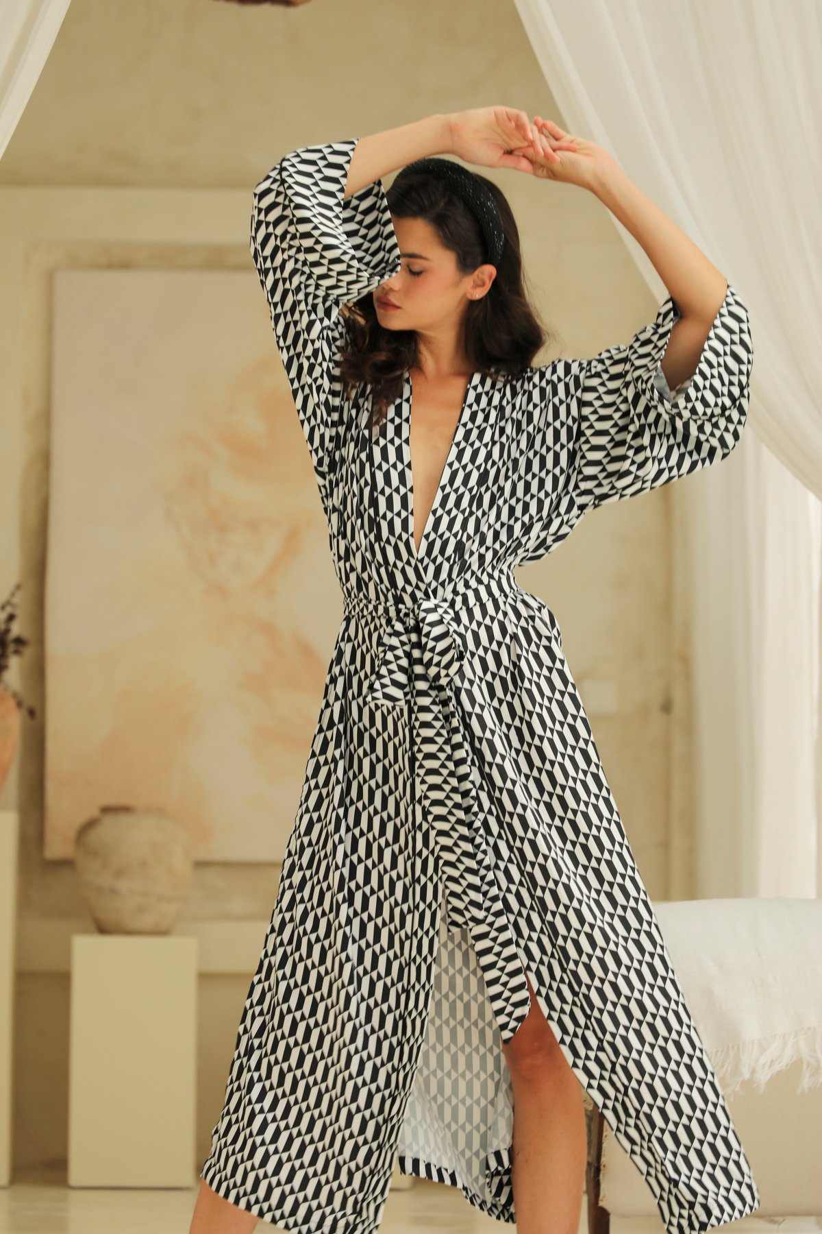 Enigra Uzun Kimono Sabahlık - Görsel 3