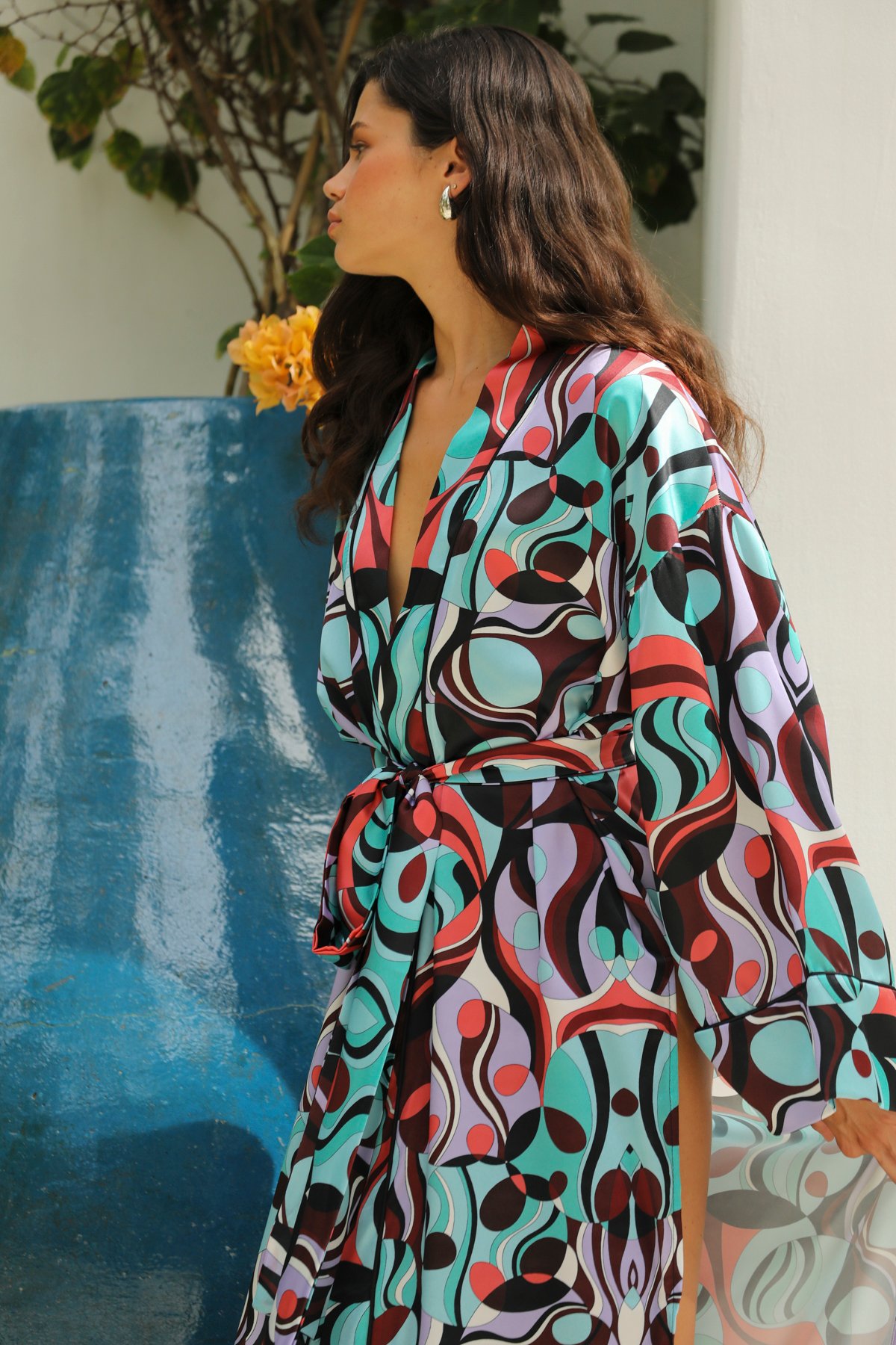 Vivienne Uzun Kimono Sabahlık - Görsel 4