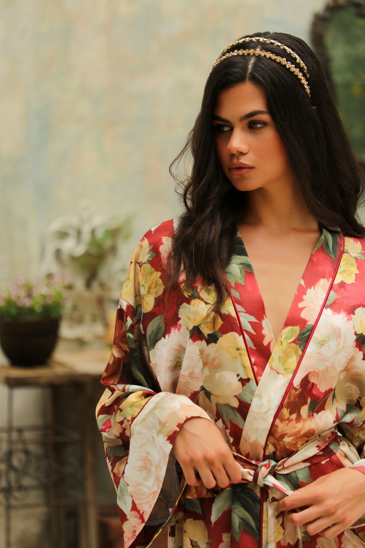 Jardin Secret Uzun Kimono Sabahlık - Görsel 5