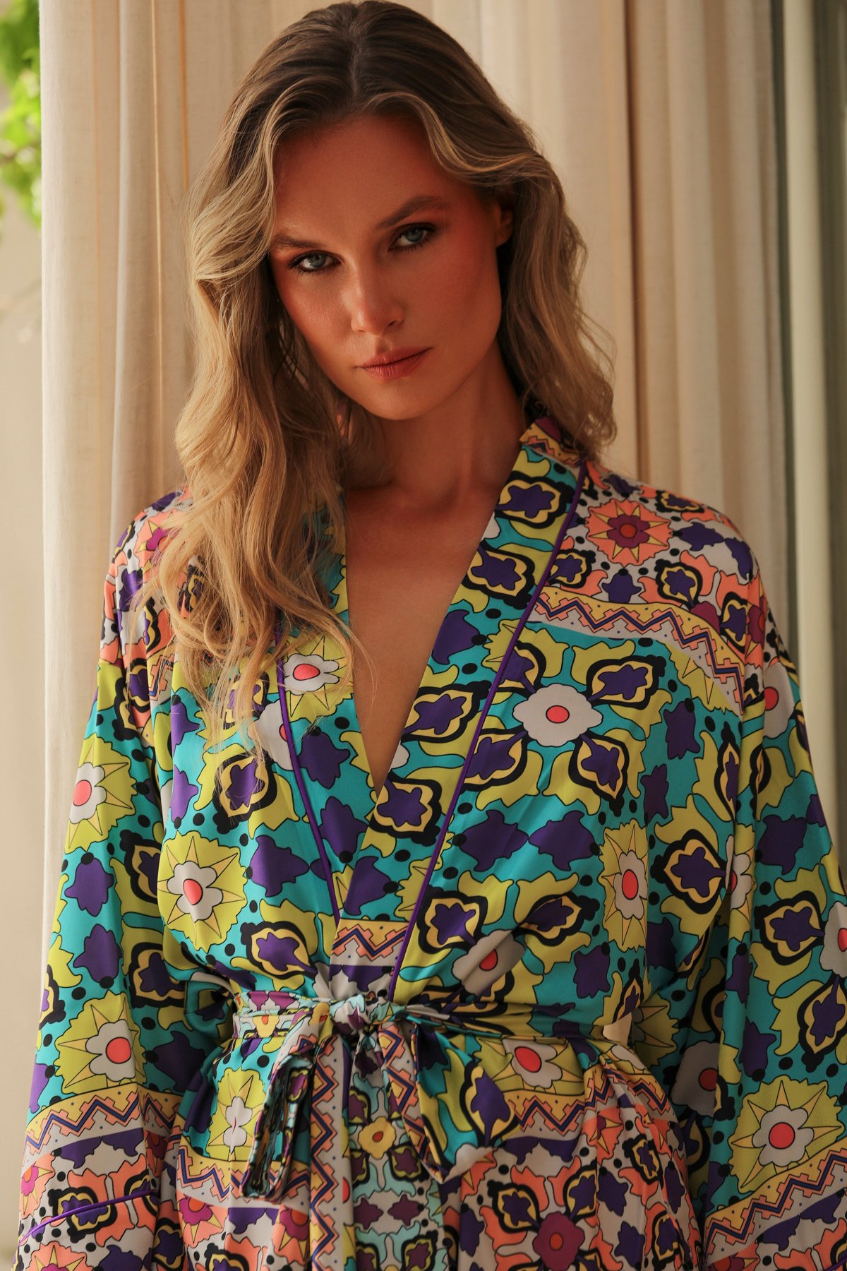 Etnique Uzun Kimono Sabahlık - Görsel 5