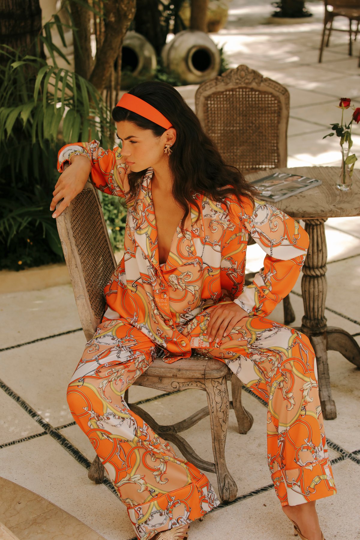 Aurelie Orange Pantolon Takım - Görsel 3