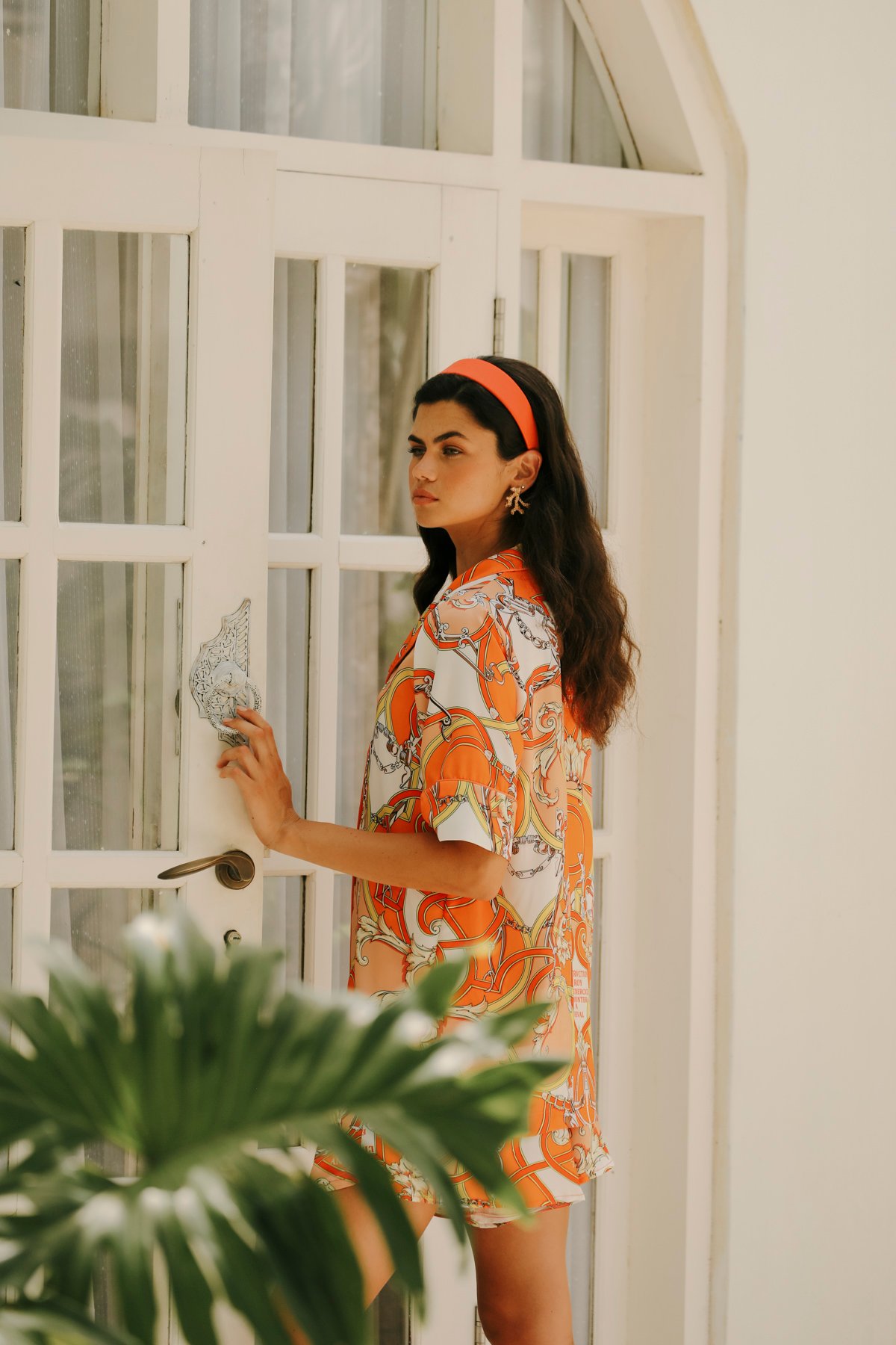 Aurelie Orange Kısa Kollu Gömlek Üst - Görsel 4