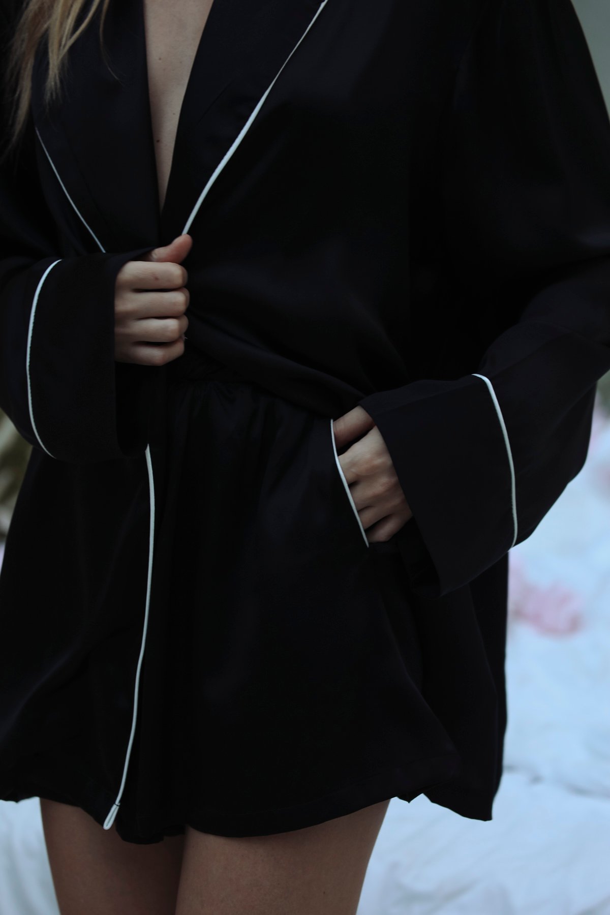 Ombre De Soie Şal Yaka Üst - Görsel 8