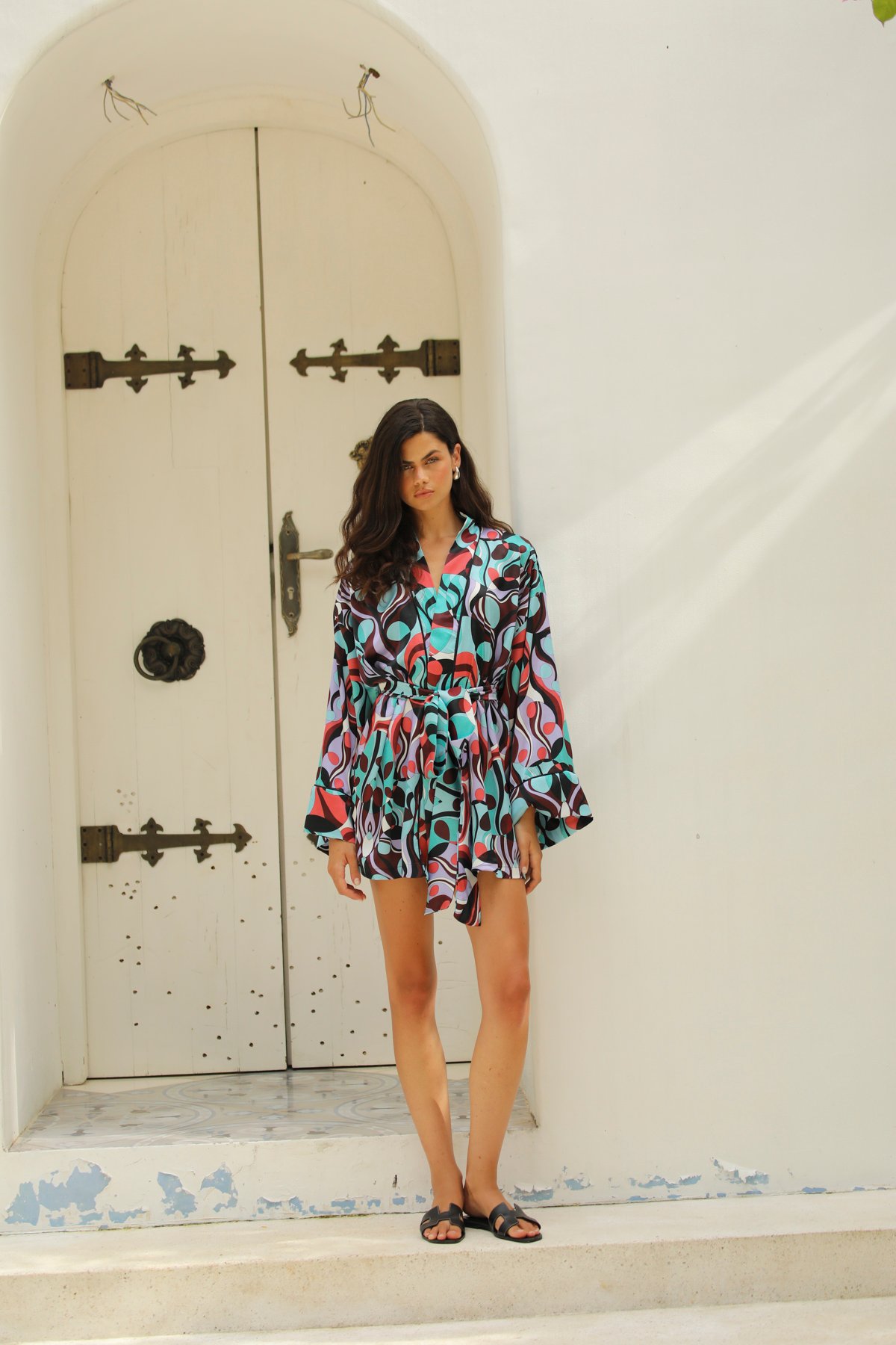 Vivienne Kısa Kimono Sabahlık - Görsel 3